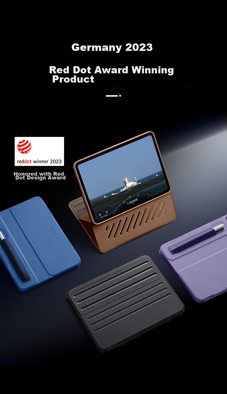 Чехол ESR для iPad Pro 11 дюймов (2022/21/20/18), с магнитным креплением, регулируемой подставкой, ударопрочный, многопозиционный защитный чехол для Apple планшета, черный