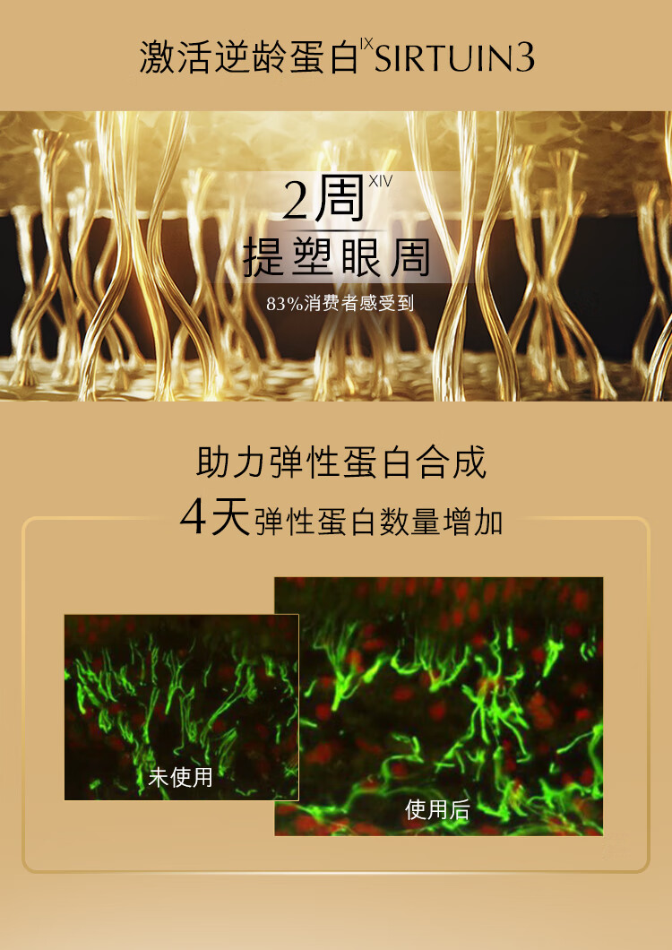雅诗兰黛白金色提因滋润眼霜15ml紧致护肤品套装化妆品礼盒生日礼物送老婆