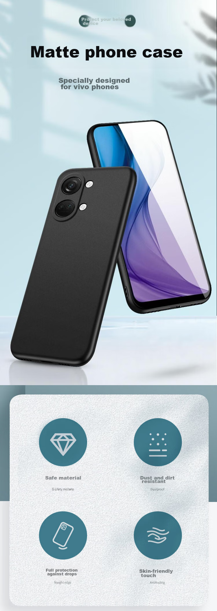 Чехол MAIKUQI для OPPO OnePlus Ace 2V, полноразмерный матовый TPU, противоударный, черный