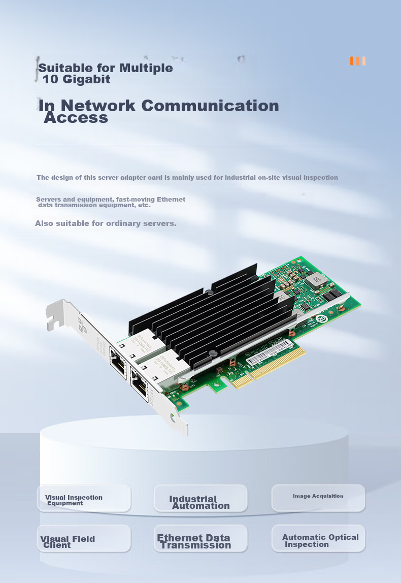 Сетевая карта EB-LINK X540-T2, 2 порта 10G RJ45, чипсет Intel X540, PCI-E x8
