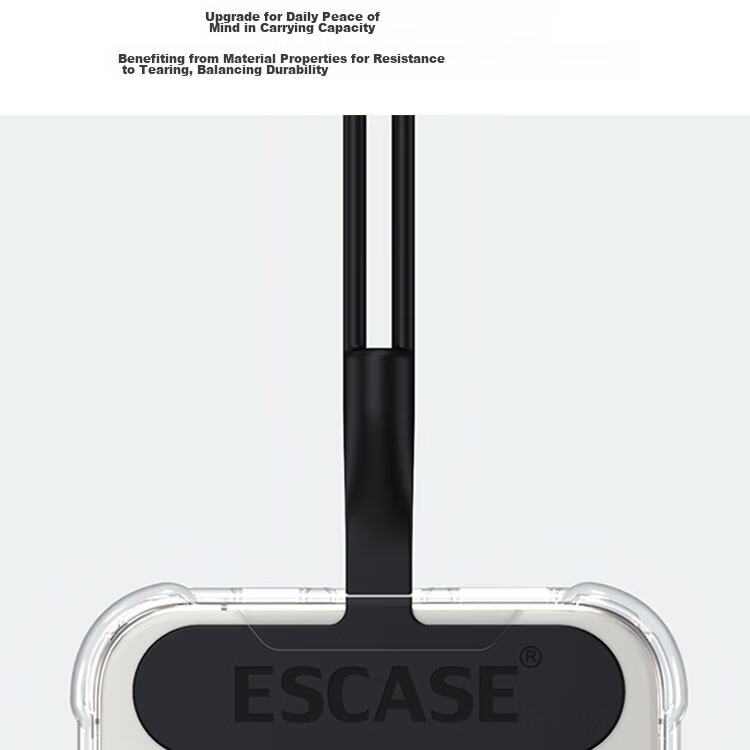 Ремешок-шнурок ESCAPE для телефона, противокражный, короткий, силиконовый, с интегрированным зажимом для телефона/брелоком, черный
