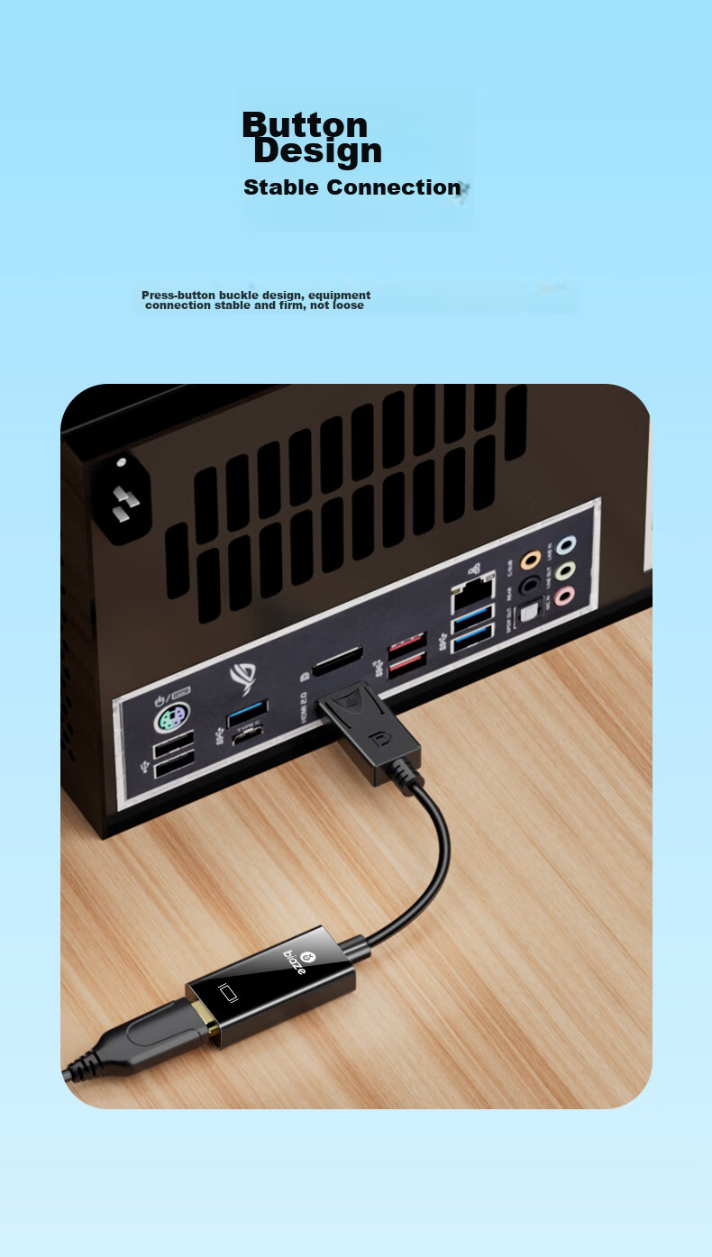 Кабель-адаптер BIAZE DisplayPort (DP) на HDMI, 1080P HD, мужской на женский, для подключения ноутбуков и настольных компьютеров к мониторам и проекторам