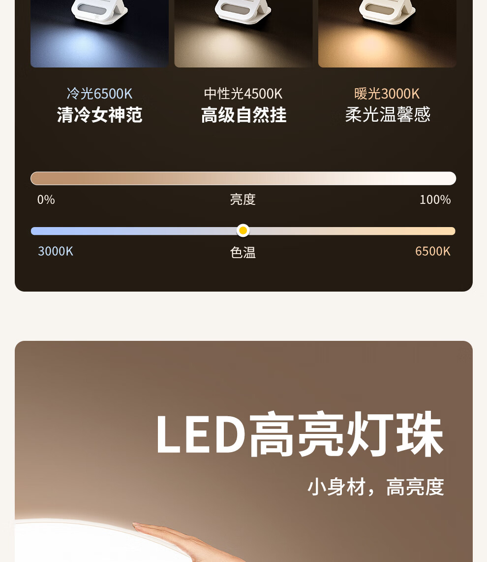 Портативная селфи-лампа Xiaotian (JOPREE) K5Pro, светодиодная, полноспектральная, для макияжа, наружной фото- и видеосъемки, прямой трансляции, мини-карманная, 30 режимов освещения, 2.8 Вт, алюминий/пластик