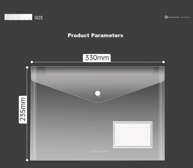 Папка-файл Kingdee A4 с кнопкой, 10 шт., прозрачная, водонепроницаемая, для хранения документов, экзаменационных работ, классификации предметов, школьные принадлежности