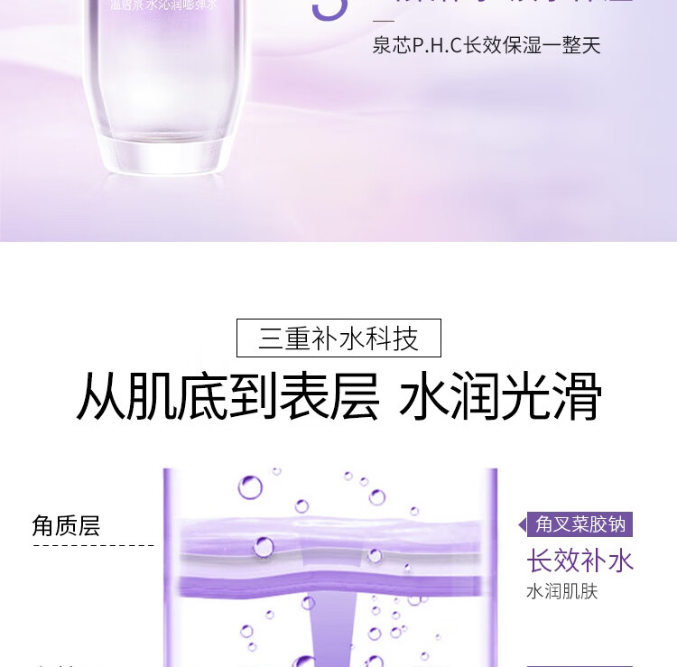 温碧泉爽肤水 补水保湿精华水锁水 男女护肤化妆品 水沁润嘭弹水120ml