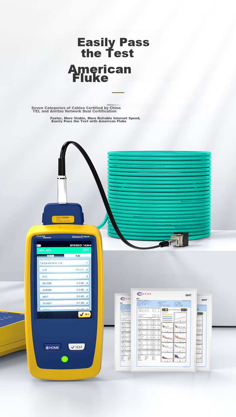 Сетевой кабель WANJEED CAT7, двойное экранирование, 23AWG, бескислородная чистая медь, низкий дым, нулевой галоген, инженерная сеть, 20 метров, зеленый