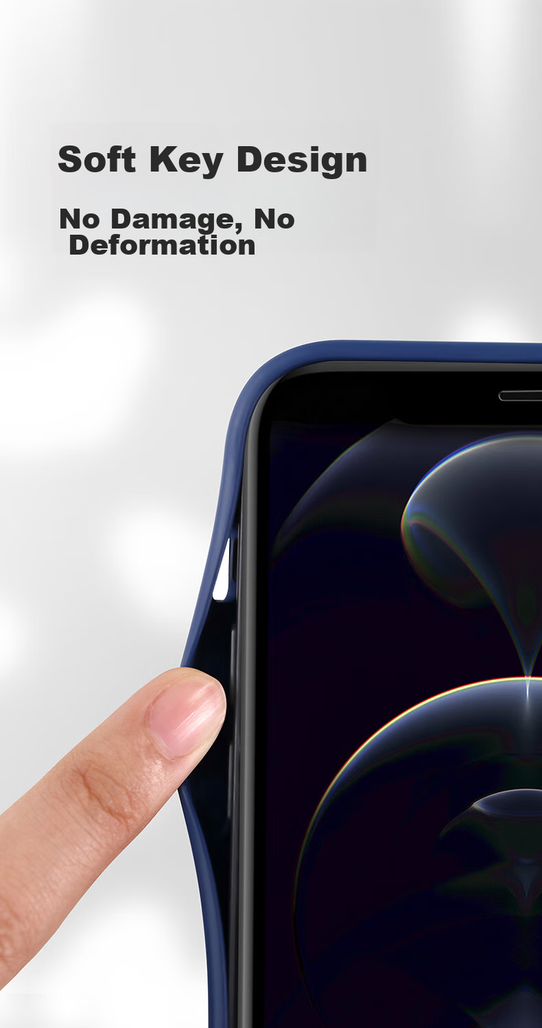 Чехол PISEN для iPhone 12, гибкий жидкий силикон, защита от падений, полный охват, черный