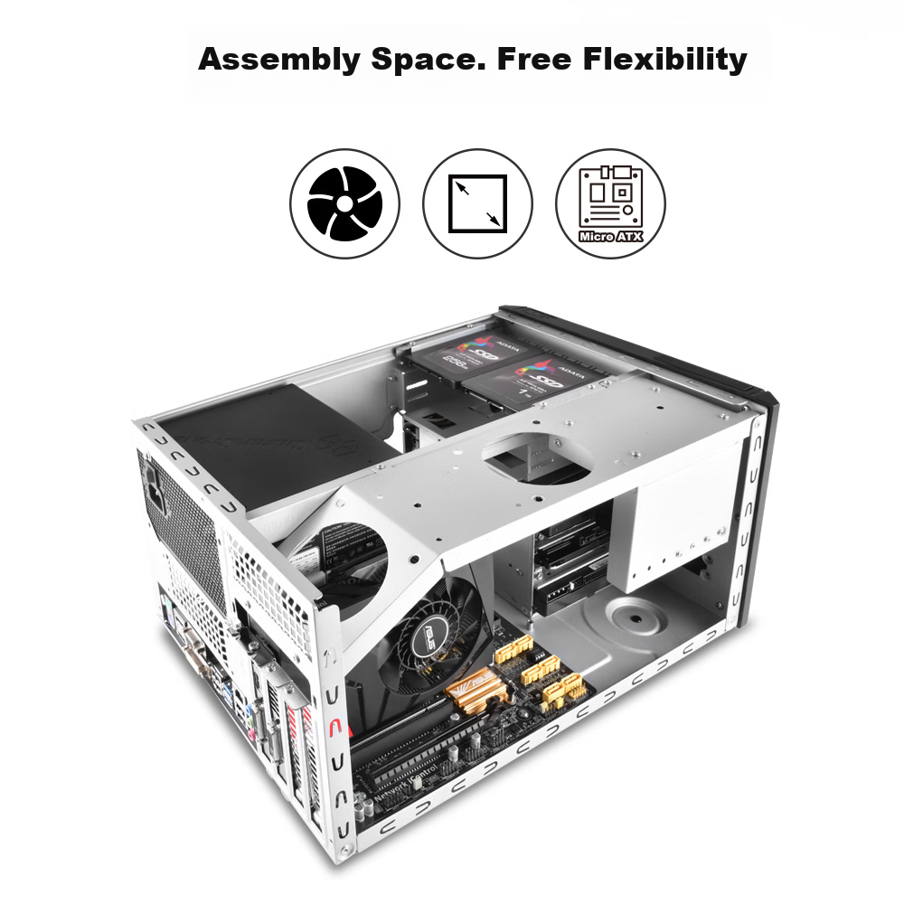 Корпус Silverstone SG11 M-ATX для ПК, черный, без блока питания