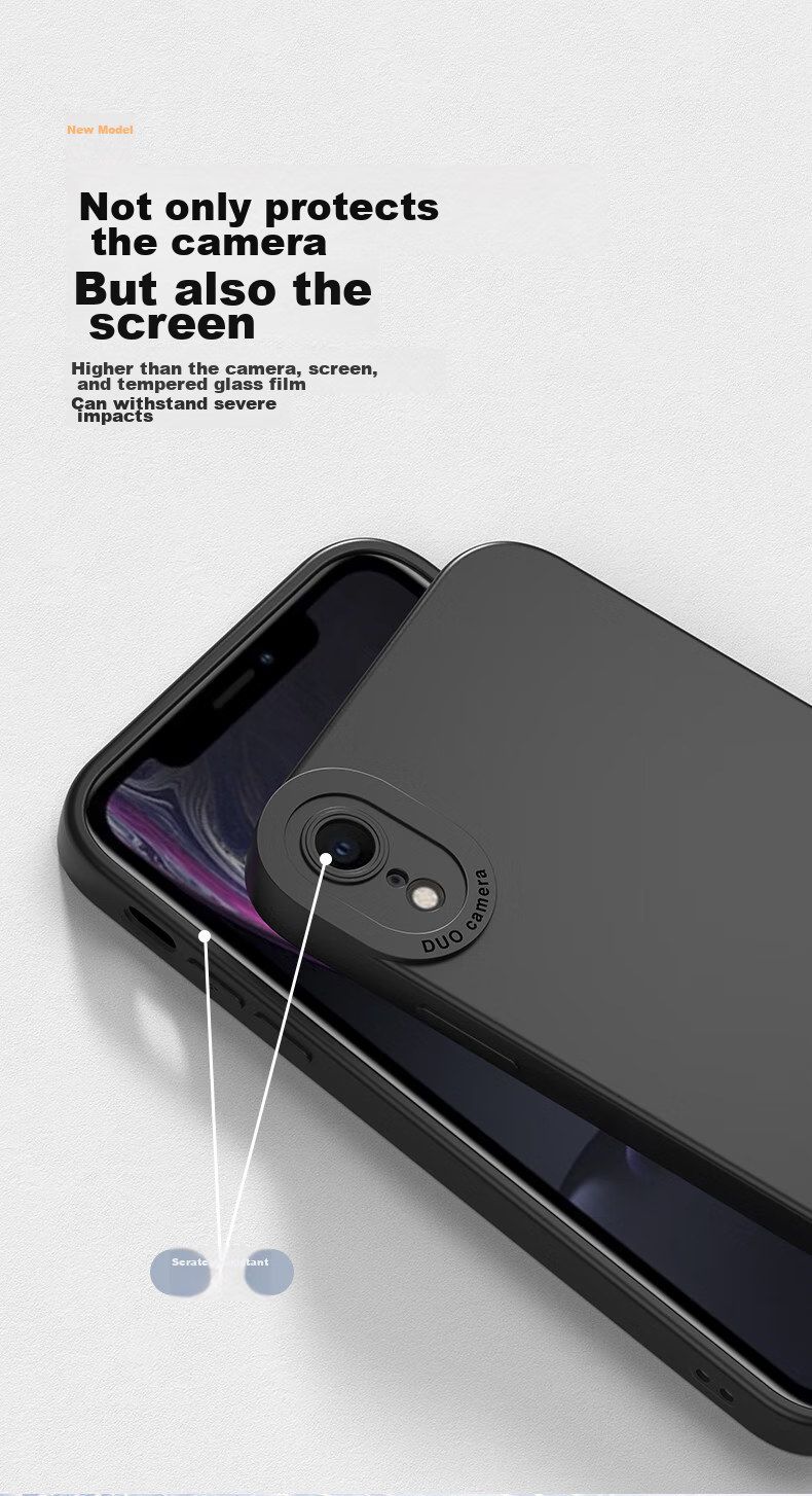 Чехол HOLDZU для Apple iPhone XR, силиконовый, противоударный, защита камеры, ультратонкий, графитовый черный