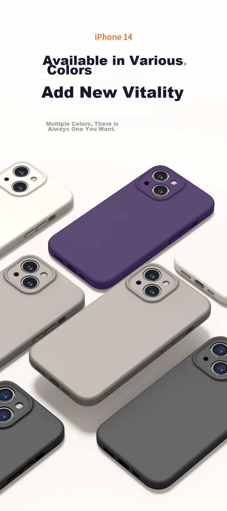 Чехол NEYAA для iPhone 14, силиконовый, противоударный, тонкий, с полной защитой объектива, графитовый серый