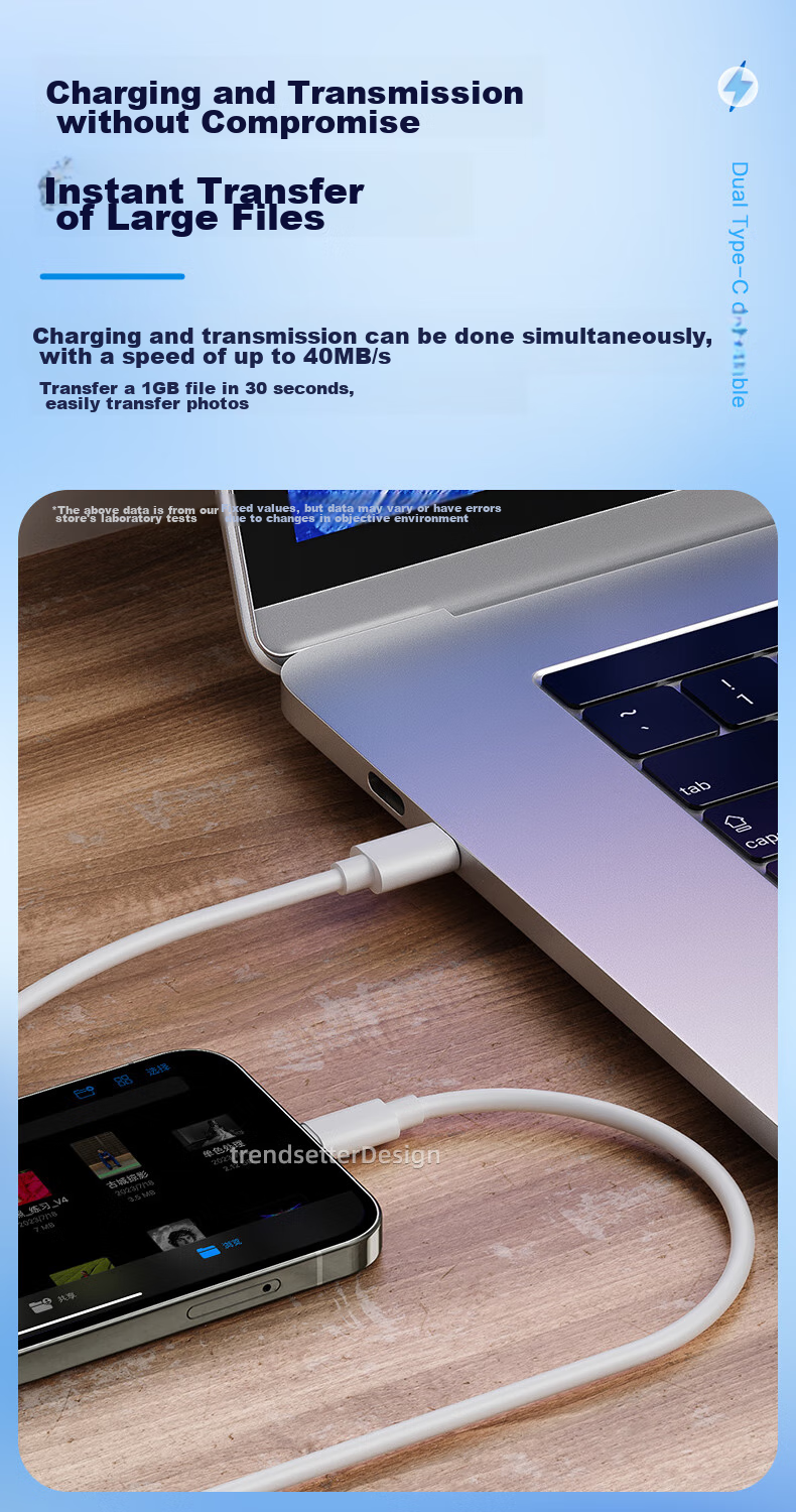 Зарядное устройство Chaofan 20W PD для iPhone 15/16/17, блок питания и кабель Type-C