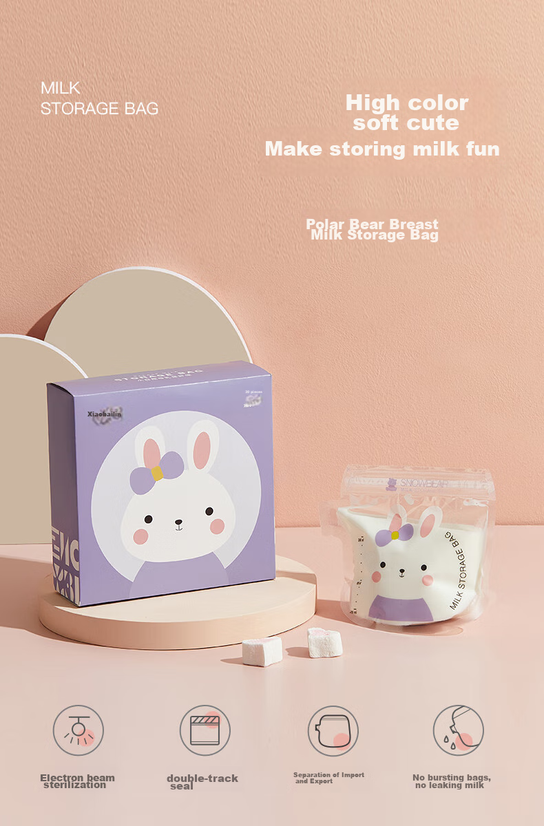 Пакеты для хранения грудного молока SnowBear, 200 мл, 30 шт., с милым дизайном