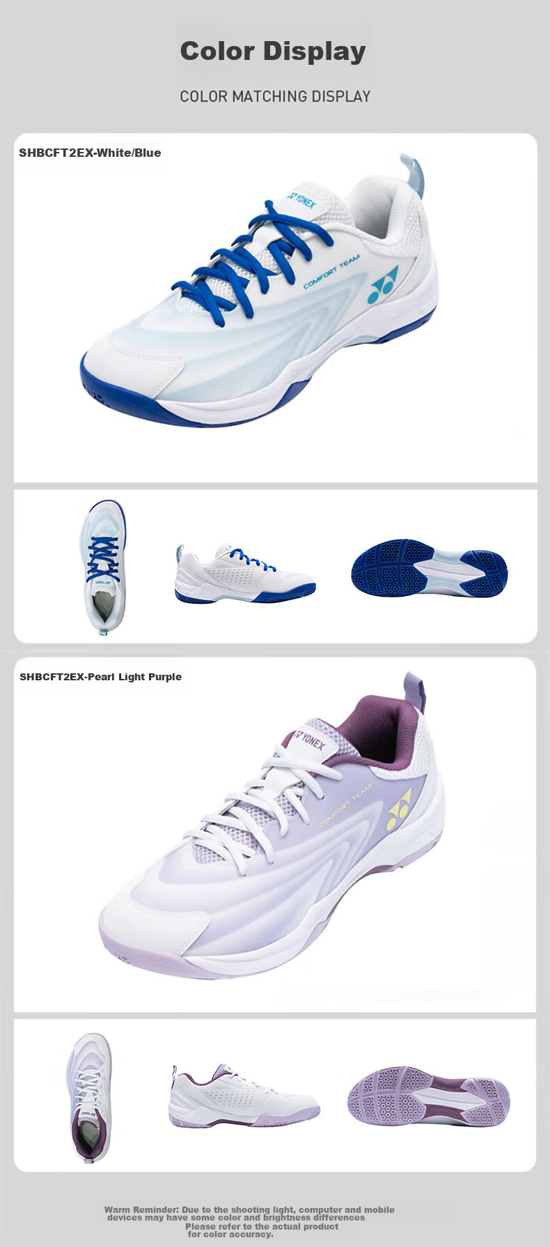 Кроссовки для бадминтона YONEX SHBCFT2EX, мужские, размер 38, белые с синим