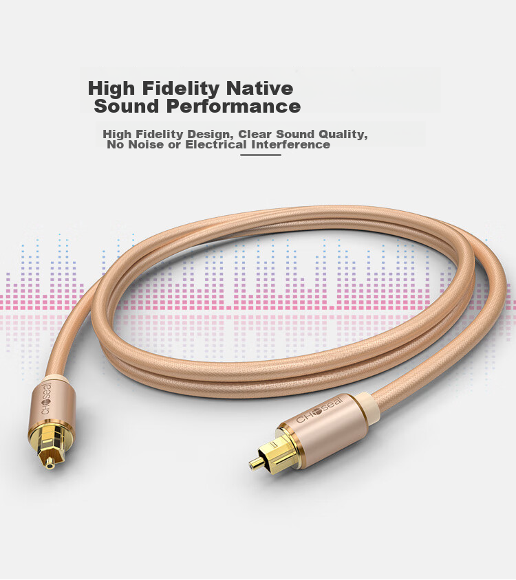 Цифровой аудио кабель CHOSEAL DH517T1, оптический, SPDIF, 1 метр, золотой
