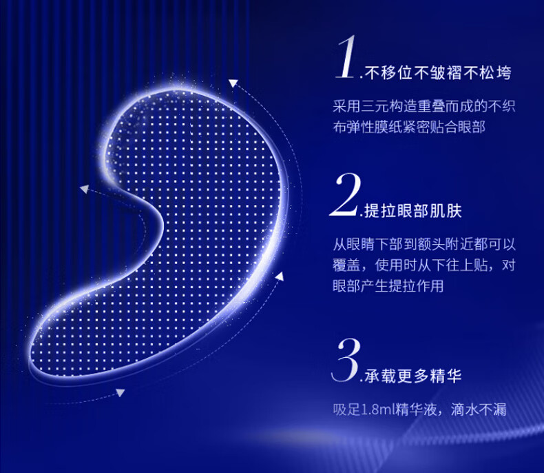 伊诗兰顿紧致亮彩精华眼膜贴60片/盒 改善黑眼圈眼袋细纹 补水保湿 