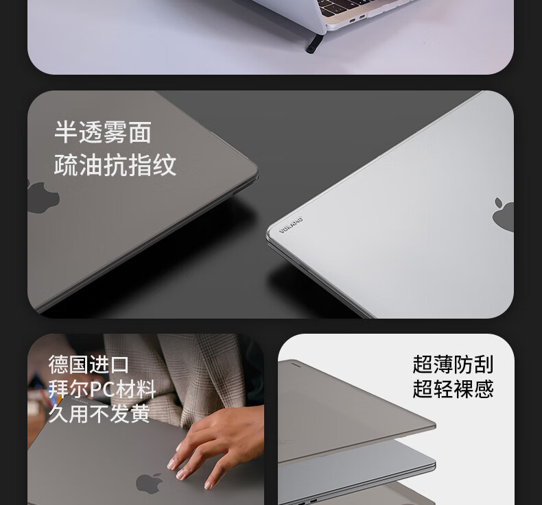Защитная пленка VOKAMO для MacBook Pro 16/21, противоударная, устойчивая к царапинам, матовая, полупрозрачная черная