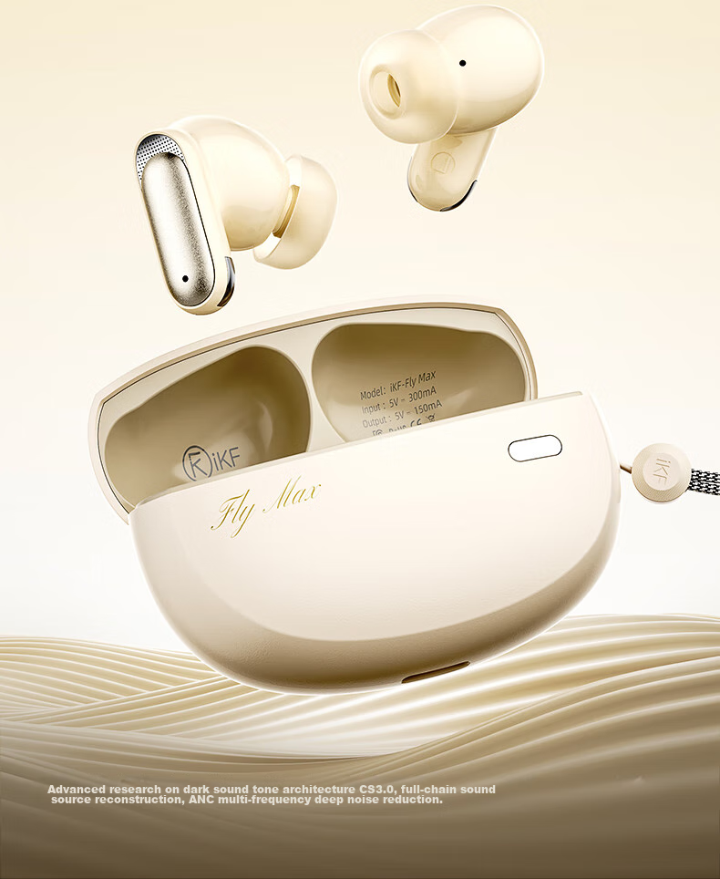 Беспроводные наушники iKF Fly Max с активным шумоподавлением, True Wireless, Bluetooth 5.4, до 30 часов работы, черный