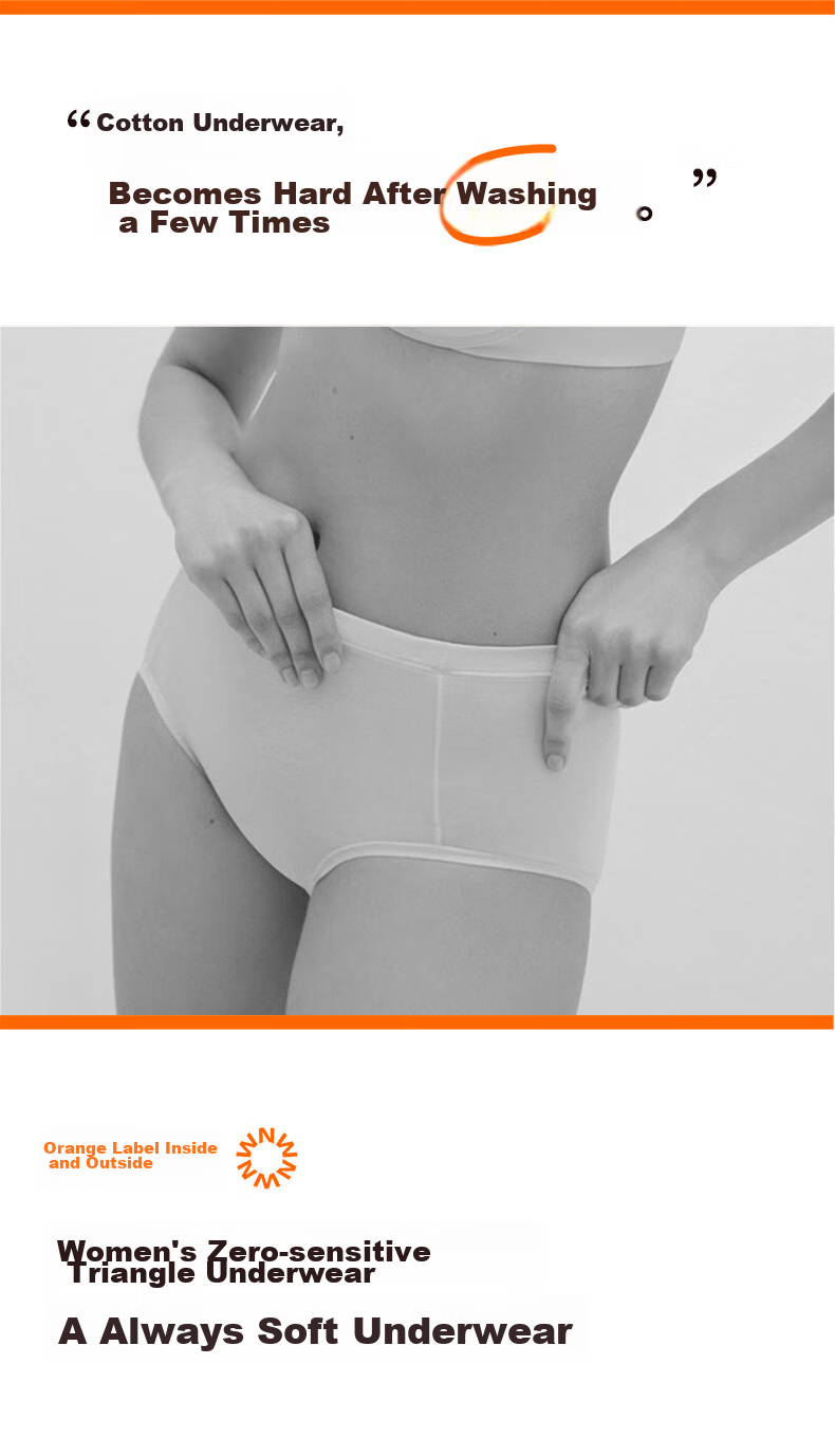 Комплект женского нижнего белья NEIWAI Orange Label, 3 шт., бесшовные трусы из хлопка и модала, дышащие, антибактериальные, невидимые, предотвращающие натирание