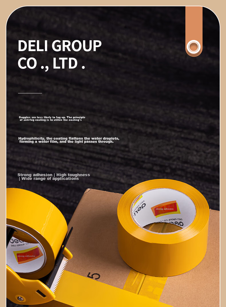 Упаковочная лента Deli, клейкая лента для упаковки, 60 мм x 100 ярдов, 50 мкм, 6 рулонов, бежевая, офисные принадлежности, 30359