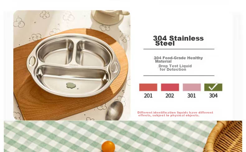 Детская тарелка COOKSS из нержавеющей стали, 304, с разделителями, для кормления младенцев