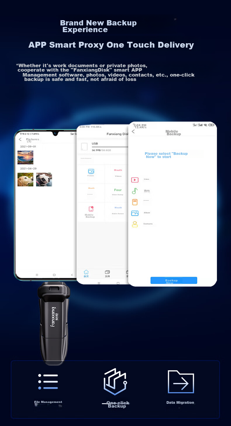 SSD-накопитель FANXIANG FF952 1TB USB 3.2 Type-C, 1050 МБ/с, внешний твердотельный накопитель, совместим с телефонами и компьютерами