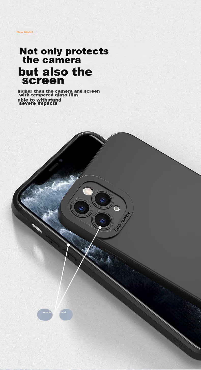 Чехол HOLDZU Angel Eyes для iPhone 16 Pro, силиконовый, противоударный, с защитой камеры, графитовый черный