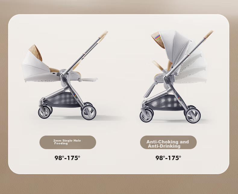 Детская коляска Bebebus Artistic Stroller, с регулируемой спинкой и сиденьем, легкая складная, реверсивная, с высоким обзором, цвет "Шампанское золото"