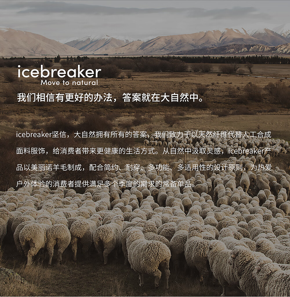 icebreaker美利奴羊毛男26砂岩内衣功能打底上衣0Tech户外徒步跑步登山运动滑雪保暖打底功能内衣 砂岩灰-圆领上衣 L详情图片13