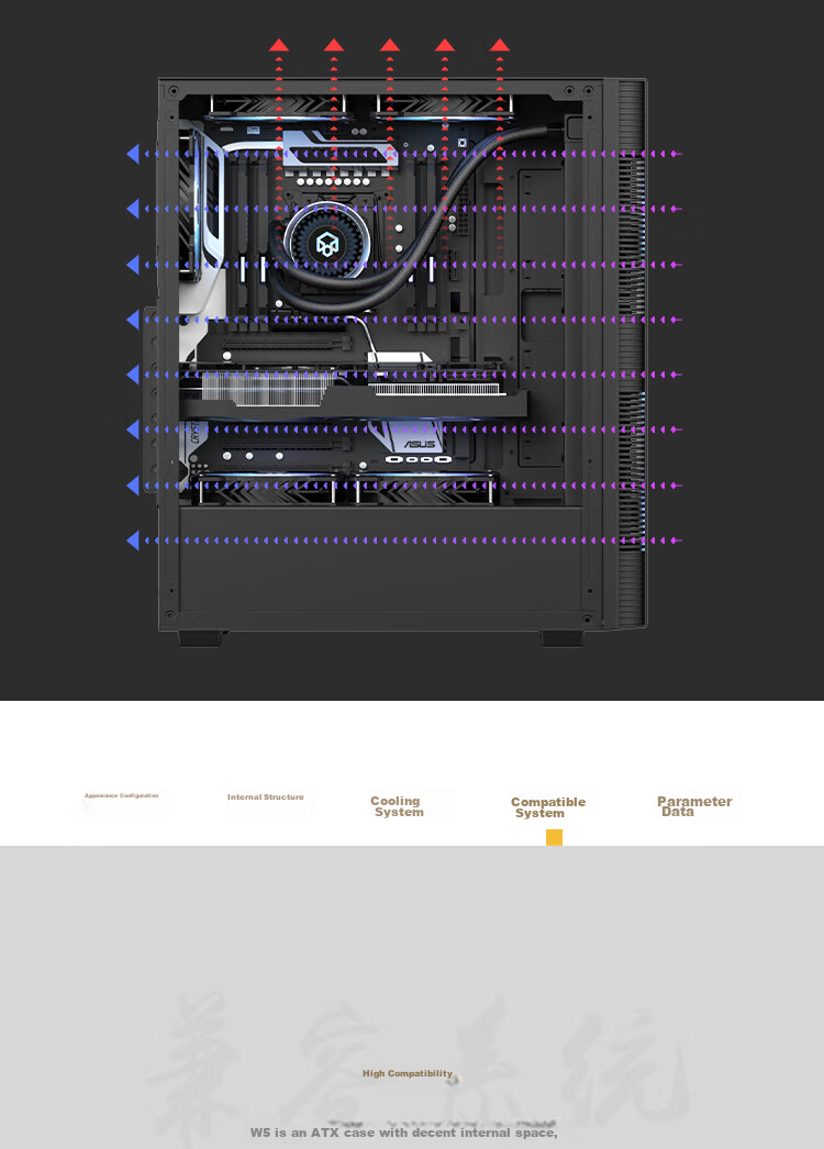 Компьютерный корпус PADO W5 Black, Midi-Tower, ATX/M-ATX/Mini-ITX, Черный