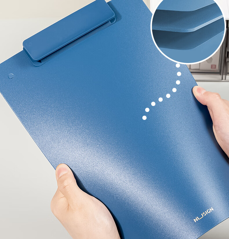 NUSIGN Rotatable A4 Clipboard, Document Folder, Writing Pad, Study Board, Office Report Folder, Dual-Use for Horizontal And Vertical Use, Cinnamon Green NS502