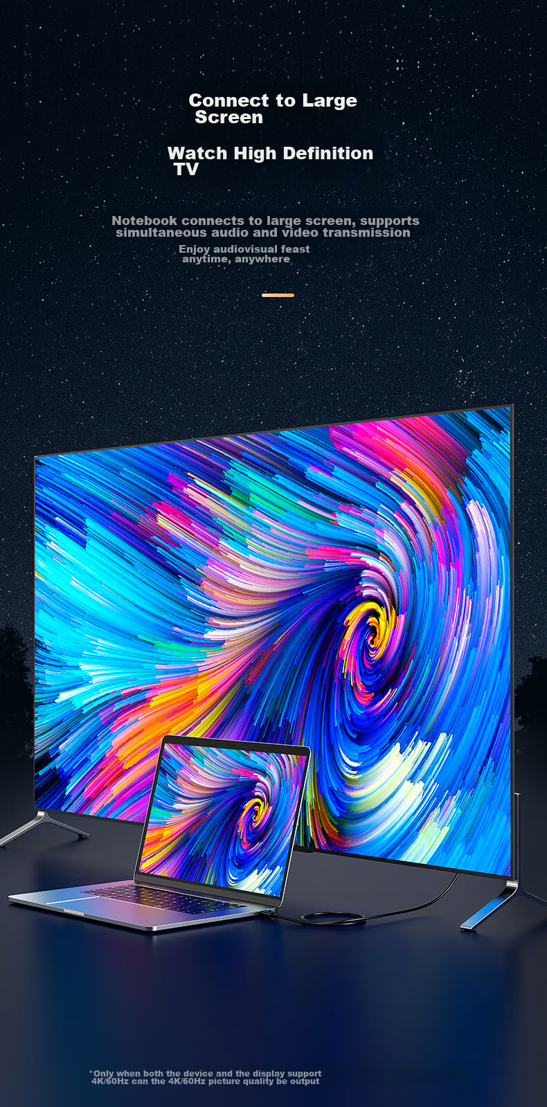 Кабель-адаптер BIAZE Type-C на HDMI, 1.8 м, 4K@60Hz