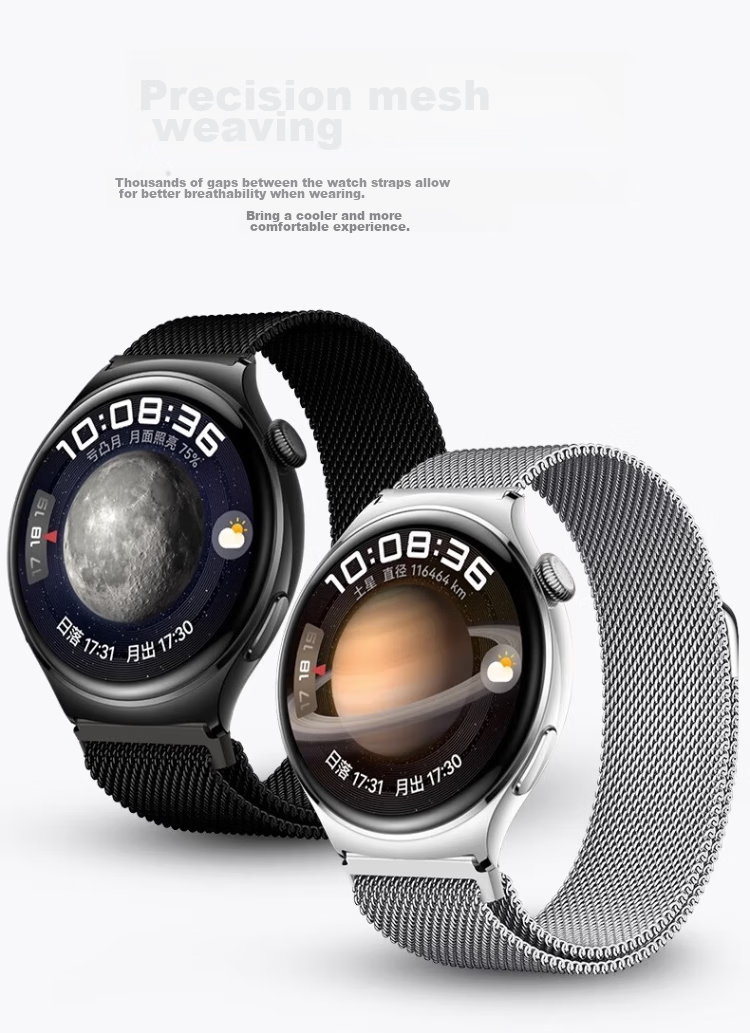 Спортивный ремешок CHENSONG для Xiaomi Watch S4, Milanese Loop, черный, из нержавеющей стали