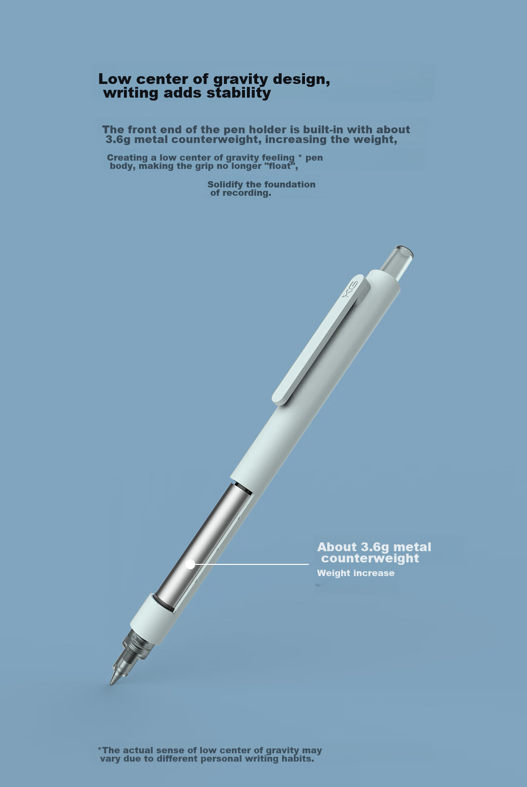 Гелевая ручка KACO K1028, набор из 3 шт., 0.5 мм, черные чернила, синий корпус, "У моря"