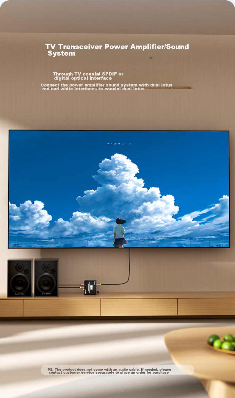 BIAZE HiFi Аудио конвертер, коаксиальный в оптический SPDIF в RCA, 3.5 мм AUX, для Xiaomi TV, усилителя, колонок, саундбара, ЦАП