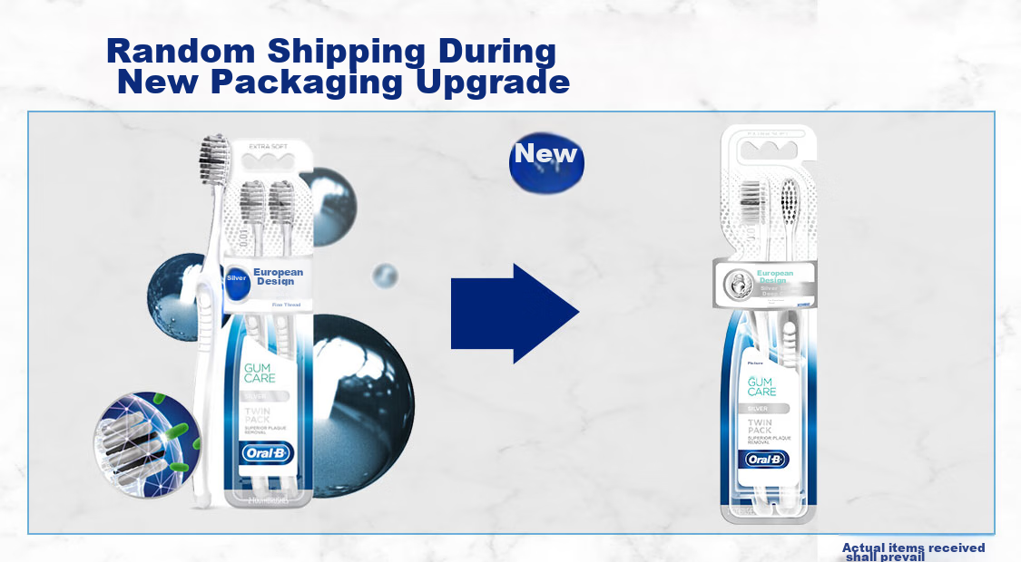 Зубная щетка Oral-B Micro-Silver, защита десен, антибактериальная, ультрамягкие щетинки, 2 шт.