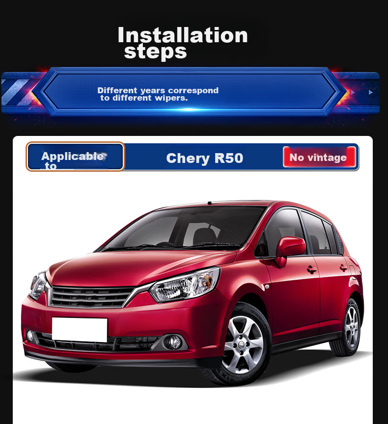 Дворники YITU для Chery R50, бескаркасные, оригинальные, размер 14-29 дюймов, 1 пара