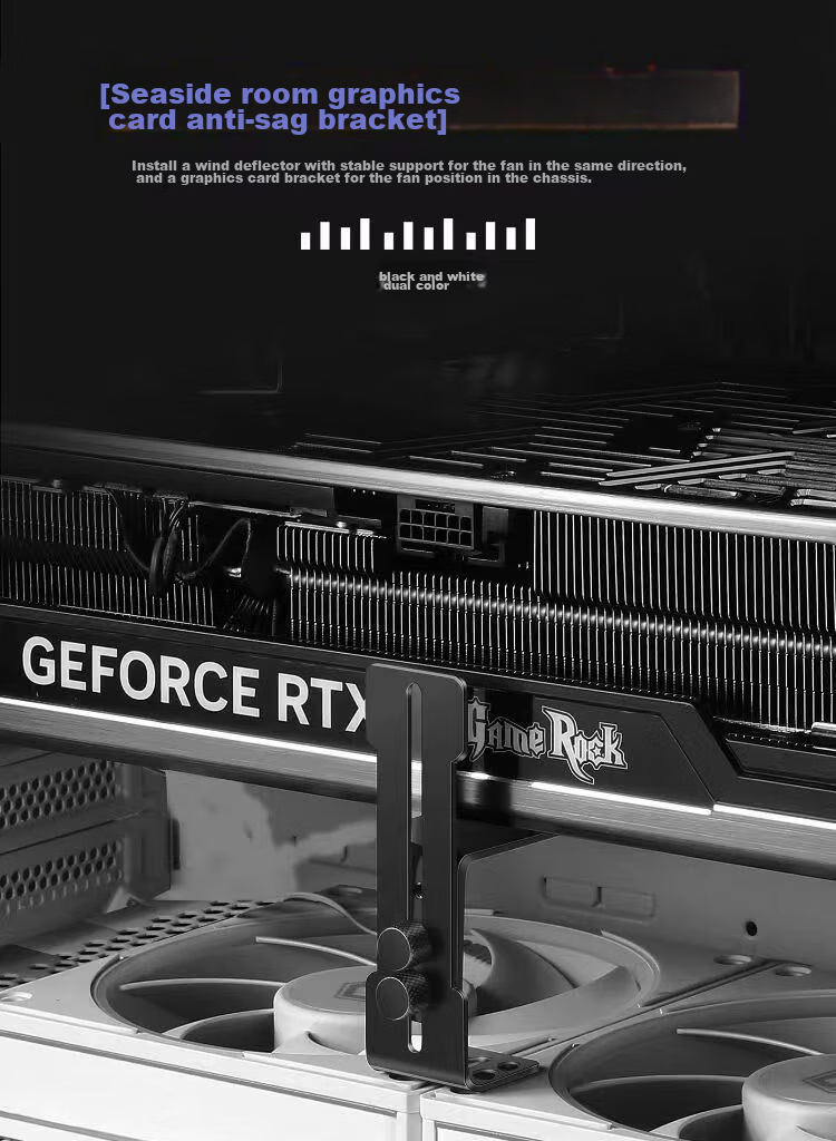 Кронштейн для видеокарты LinkStone, регулируемый по высоте, черный