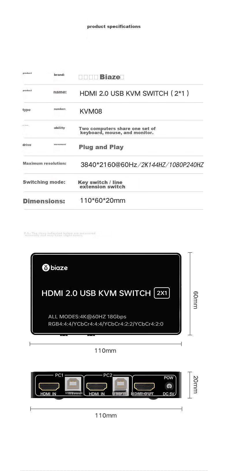 KVM-переключатель HDMI 2.0