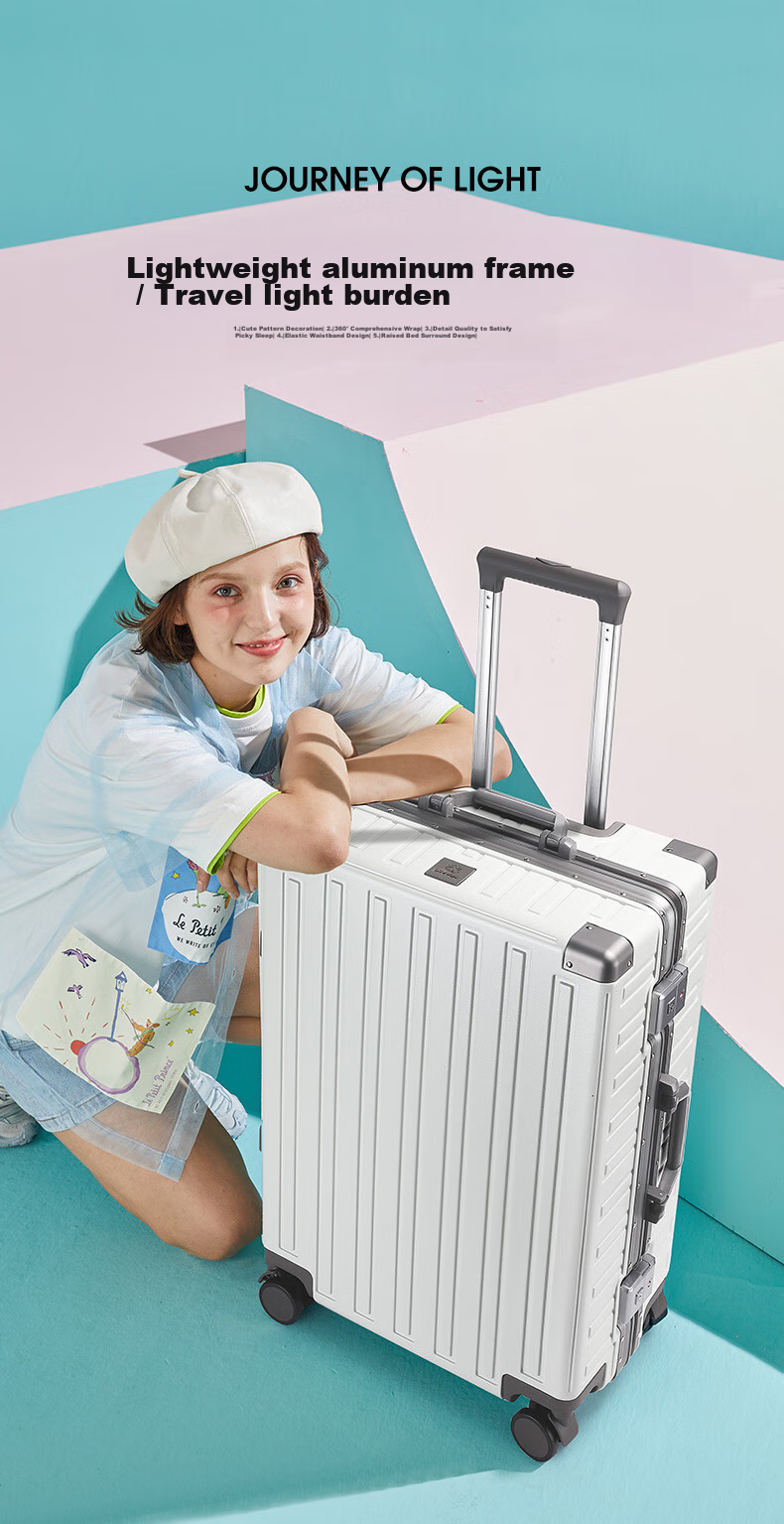 Чемодан Paul Frank Aluminum Frame Luggage, 20-дюймовый, ручная кладь, алюминиевая рама, телескопическая ручка, код-замок, унисекс, кремовый