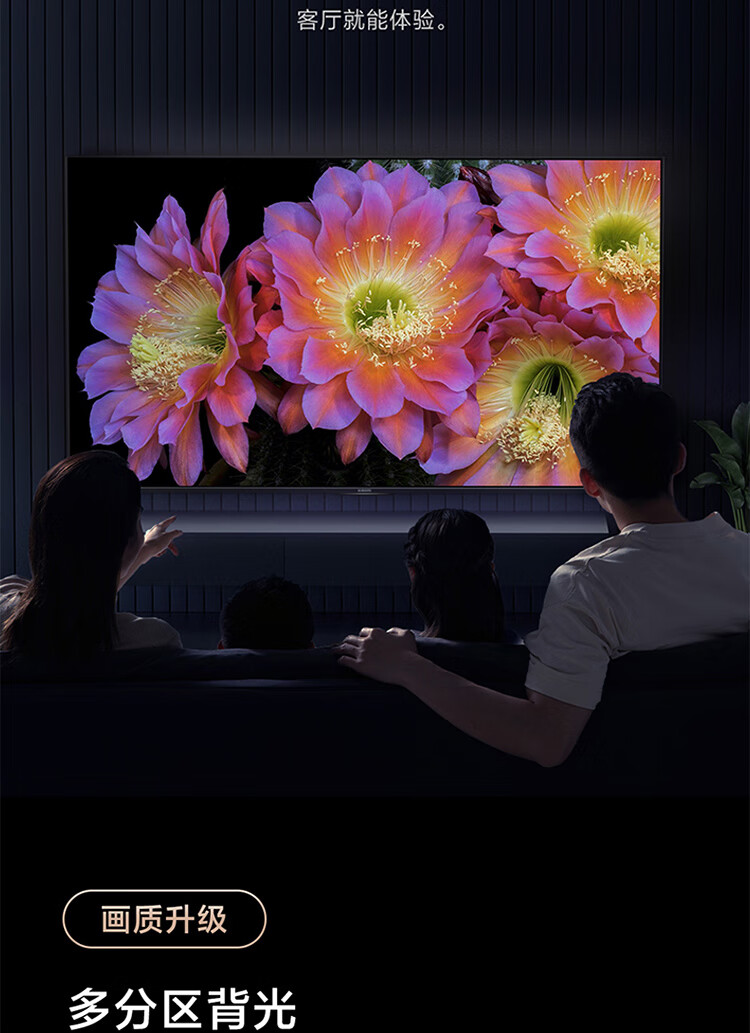 小米电视75英寸2022款ES75 分区背光运动补偿4K超高清远场语音2G+32G智能网络平板电视机