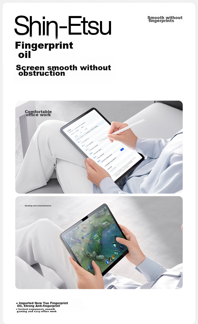 Защитное стекло Shanmo для iPad Air 7/6, совместимое с моделями 2025/2024 M3/M2 Chip, 11 дюймов. Электростатическое покрытие, защита от царапин, без пыли, быстрая установка.
