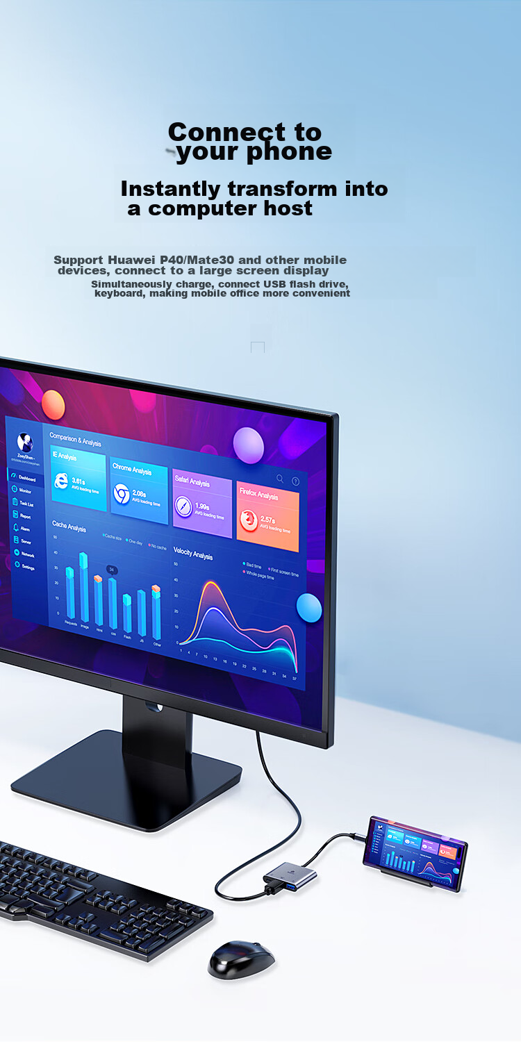 Адаптер-хаб BIAZE Type-C HDMI/USB 3.0/PD, конвертер для MacBook, подключение к проектору/монитору, USB-C хаб
