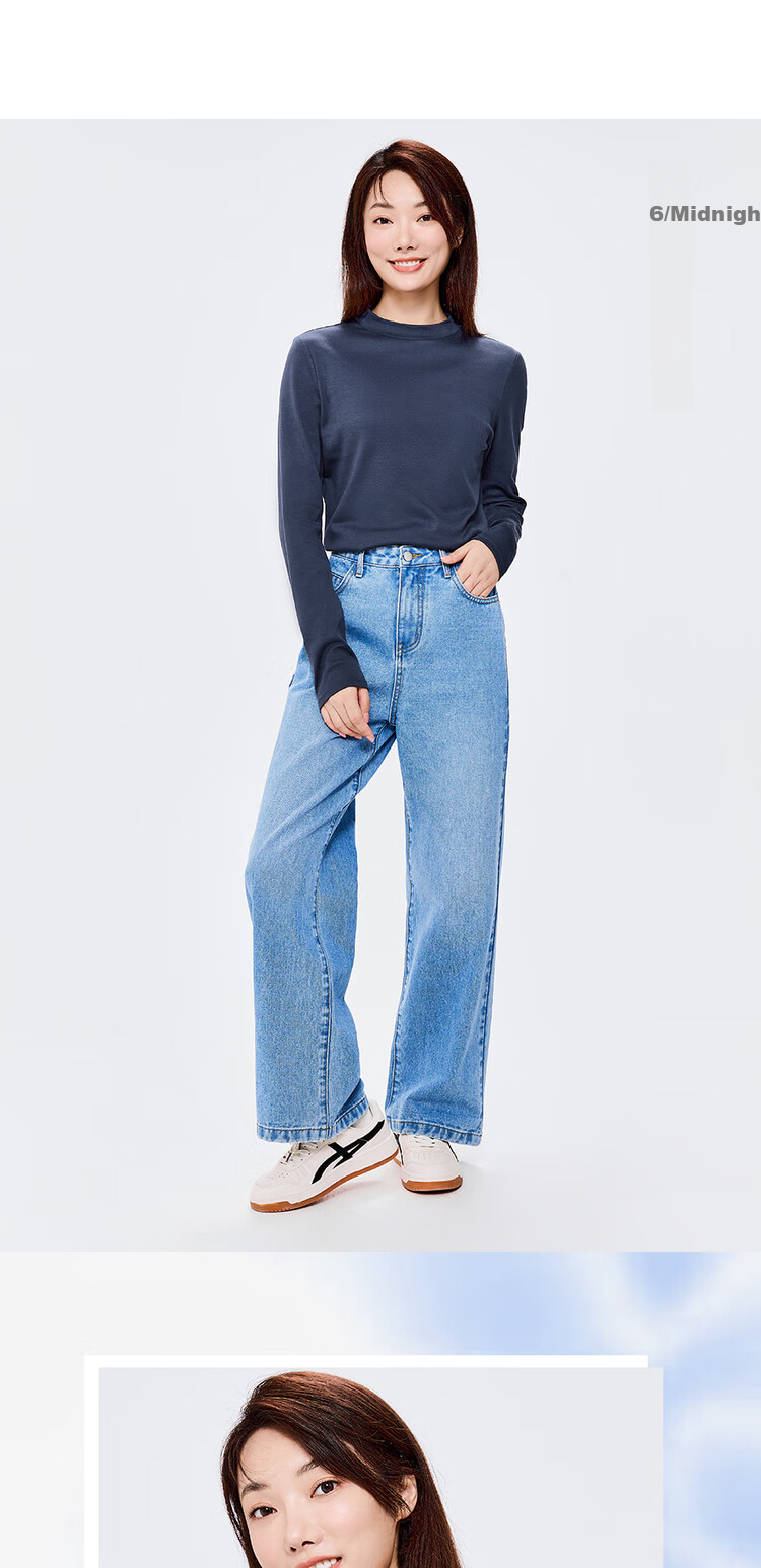 Женская футболка Giordano с длинным рукавом, однотонная, базовый стиль, нижняя рубашка из чистого хлопка, полувысокий воротник, топ для женщин 05322803