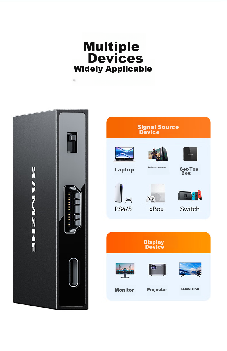 HDMI сплиттер SAMZHE FP26, 1 вход / 2 выхода, 4K@60Hz, HDMI 2.0, для подключения ноутбука к проектору