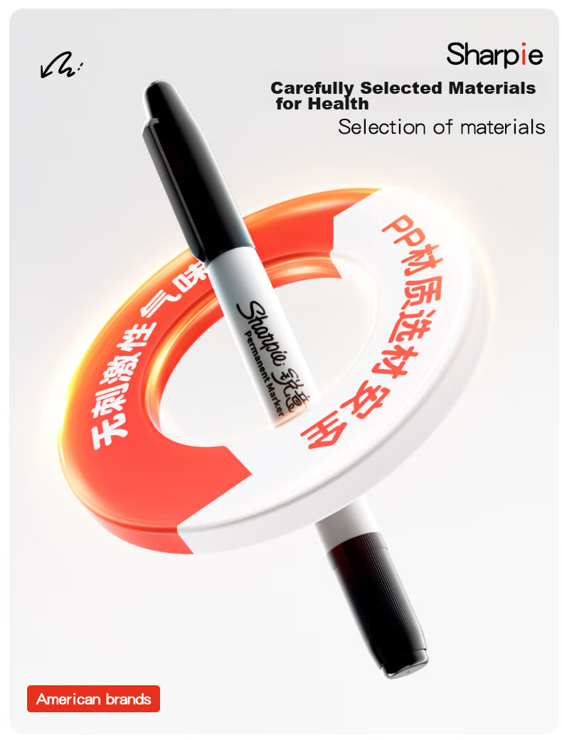 Маркер Sharpie Dual-Tip Fine 0.5мм, Широкий 2.5мм, Черный, на Масляной основе, водостойкий, быстросохнущий, для маркировки, плакатов, росписи, акварельных работ, обучения