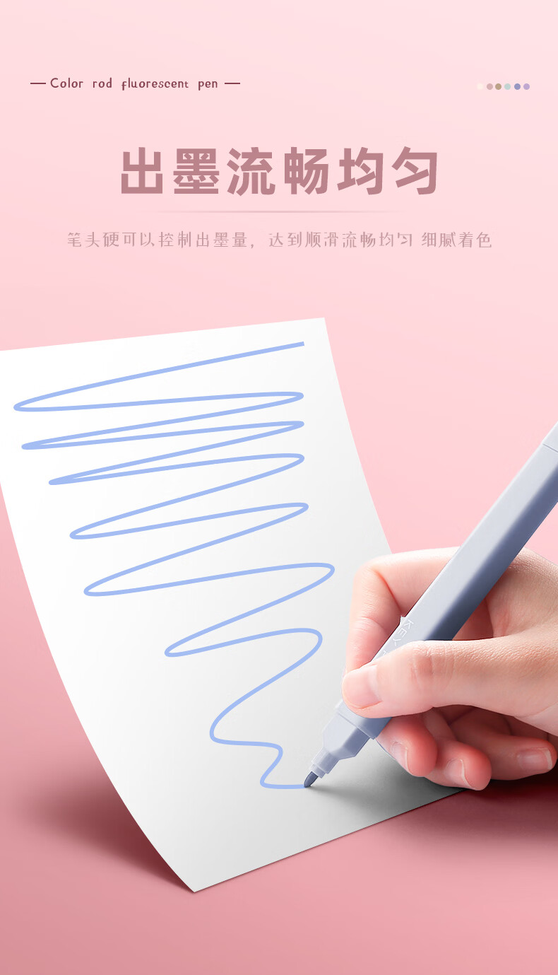 Набор из 6 двусторонних текстовыделителей Jianfan, яркие, для экзаменов и заметок, с большой емкостью, на водной основе, для ежедневников, серия Sweet