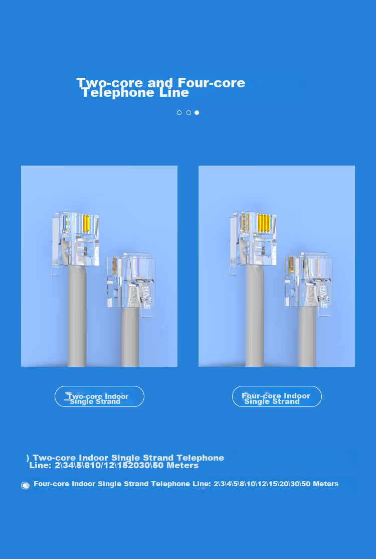 Телефонный кабель HAILE HT-110, 4-жильный, чистая медь, с разъемами RJ45, серый, 8 метров