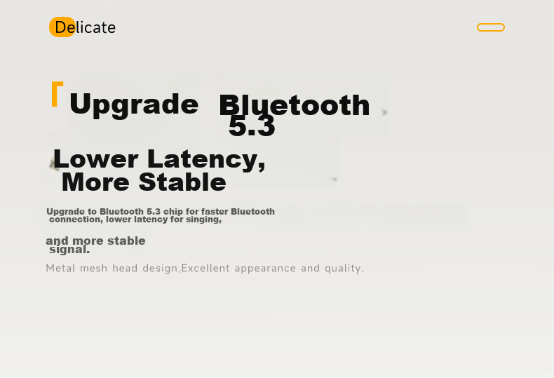 Портативный караоке-микрофон QuanminKge MB53 с Bluetooth 5.3, встроенной звуковой картой и подсветкой, черный