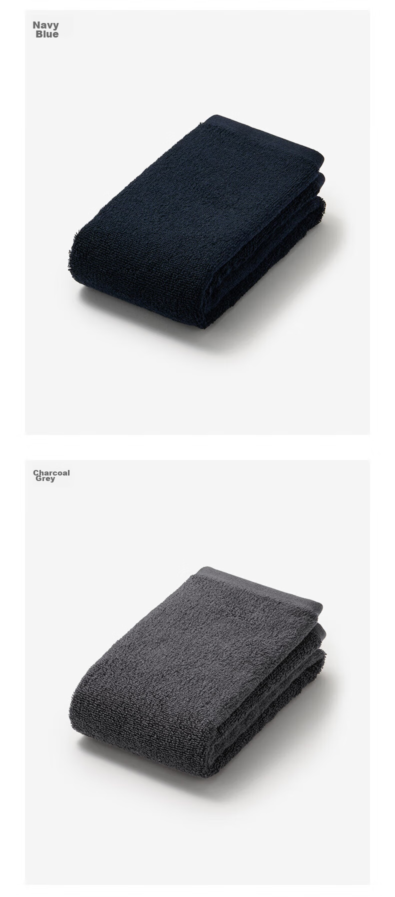 MUJI Полотенце для лица из хлопка, мягкое, длинное, для умывания и купания, угольно-серый, 34x85 см