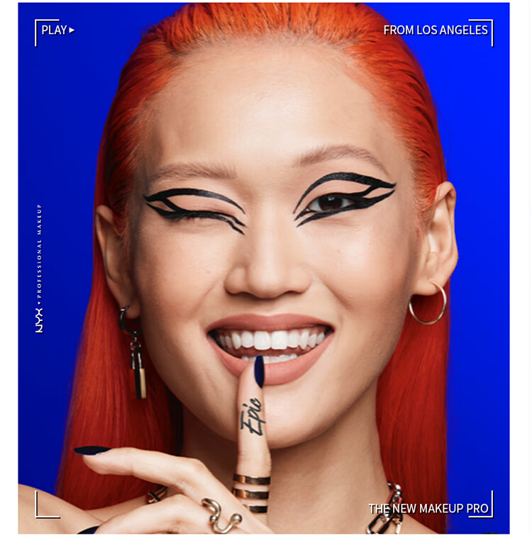 NYX眼线笔防水眼线液速干显色持久不易晕染极细液体#01经典黑1ml/支